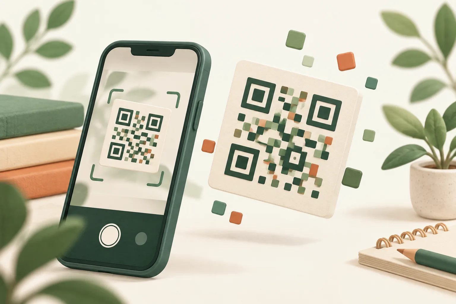 QR 코드 스캔 개념 일러스트